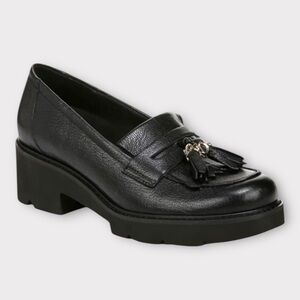 Naturalizer Desmond Tassel Loafer Black Leather, Platform Vintage Vibe, size 7